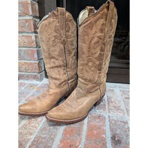 Corral Boots Women Size 7 Tan Leather Western A2922 Embroidered